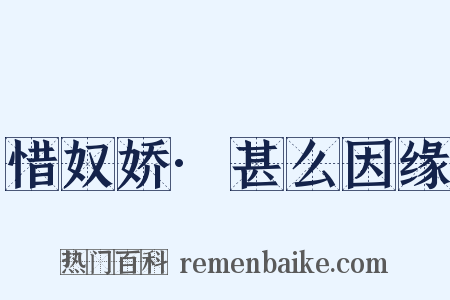 惜奴娇·甚么因缘是什么意思的图片